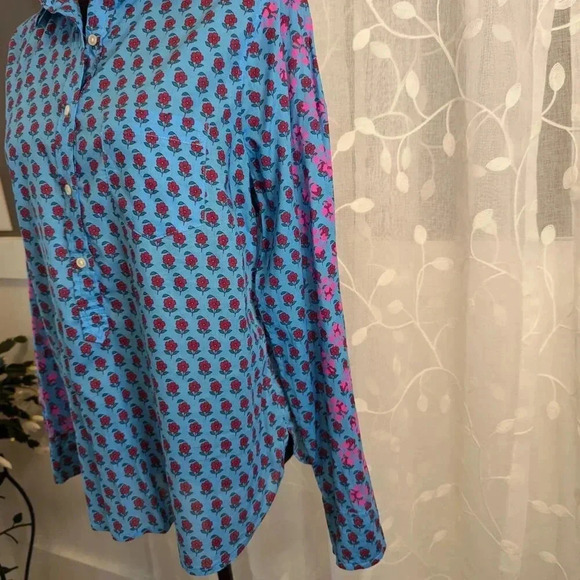 J. Crew Partial Button Down, Floral, 100% Cotton, Long Sleeves, Size S - Picture 4 of 7
